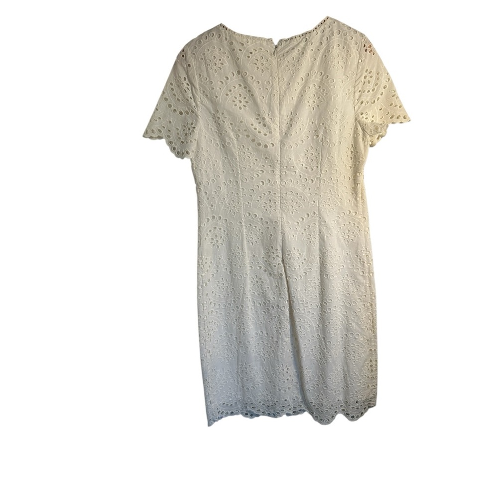 Boden White Eyelet Scalloped Dress NWT 8L - Picture 2 of 4